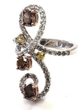Beautiful Cocktail Diamond Ring 18k Gold 1.25 CT Natural Fancy Chocolate Color