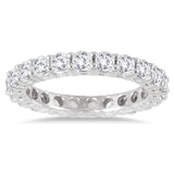 1.48 CTW Eternity Band Ring Certified 14k White Gold Natural Round Diamonds