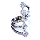 1.5CT Cocktail Illusion Wedding Diamond Ring 18K White Gold Natural Brilliant size 6'