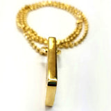 Gold Bar 14K Yellow Gold Princess Cut Diamonds Tag Pendant Necklace 14.50 CTW