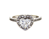 Heart Shape Cut Diamond Ring 1.37 CT G /SI2 14K White Gold GIA Certified Natural