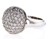 Cocktail Diamonds Ring14k White Gold Round Brilliant  3.50 CTW F-G Color VS2