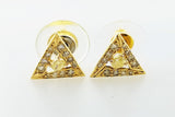 Natural Light Yellow Diamond Triangle Earrings 1.10 CT Certified 22k Yellow Gold