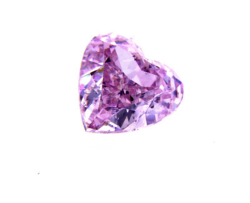 GIA Natural Heart Cut Fancy Intense Purple Pink Color Loose