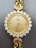 Women's Genesis OMEGA Vintage Luxury Watch 1.70 CT Diamonds Swiss18K Yellow Gold