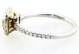 1 CTW Fancy Yellow Color Round Cut Diamond Engagement Ring 14K White Gold
