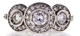 1.20 CT G/ SI1 Natural Diamond Ring 3 Stones 14k Gold Round Cut Brilliant Size 7