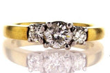 0.94CT F/I1 Diamond Engagement Ring 14K Gold Natural Round Cut Brilliant Size 6