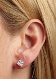 1CT H/VVS2 Studs Earrings Natural Diamond Certified 14k White Gold Princess Cut