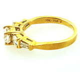 1 CT G/ I1 Natural Diamonds Round Cut Engagement Ring 18k Yellow Gold Size 7.5
