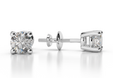 1.50CT J/VVS2 ROUND CUT NATURAL DIAMONDS 14K GOLD STUDS EARRINGS 5.8MM