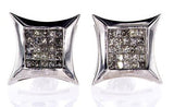 1 CT Stud Earrings 14k Gold Screw Back Natural Princess Cut Diamond