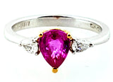 Fancy Purplish Pink Sapphire and Diamond Engagement Ring 1.20 CTW Retail $2500