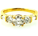 1 CT G/ I1 Natural Diamonds Round Cut Engagement Ring 18k Yellow Gold Size 7.5