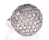 Cocktail Diamonds Ring14k White Gold Round Brilliant  3.50 CTW F-G Color VS2