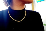 11 CT G-H SI1 14k Yellow Gold Natural Diamond Tennis Necklace Certified 4.75MM