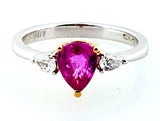 Fancy Purplish Pink Sapphire and Diamond Engagement Ring 1.20 CTW Retail $2500