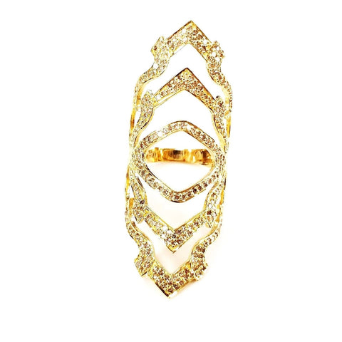 Lady's Vintage Estate Diamond Ring 18k Yellow Gold Cocktail Ring 2.50 CTW G-H SI