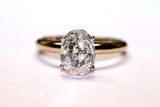 14k Yellow Gold Natural Oval Cut Diamond Solitaire Ring L Color VS1 1 CT