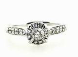 0.40 CT G Color SI1 Diamond Engagement Ring 14K White Gold Natural Round Cut