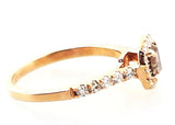 0.74 CT Natural Fancy Brown Diamond Engagement Ring Asscher Cut 14k Rose Gold