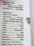 1.18 CT Natural Loose Diamond GIA Certified Fancy Green-Yellow Color Pear Cut