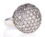 Cocktail Diamonds Ring14k White Gold Round Brilliant  3.50 CTW F-G Color VS2