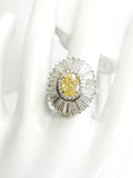 5.61 CT Natural Yellow Color VS2 Diamond Ring GIA Certified Oval Cut Platinum