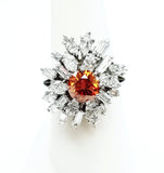 GIA Certified 100% Natural Rare Fancy ORANGE Round Cut Diamond Ring 3.66 CT
