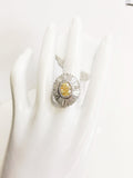 5.61 CT Natural Yellow Color VS2 Diamond Ring GIA Certified Oval Cut Platinum