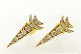 Modern Real Diamond Earrings 22k Yellow Gold 0.60 CT Natural Certified $1500