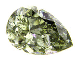 GIA Certified Rare Fancy Chameleon Green Color Pear Cut Loose Diamond 0.42 CT I1