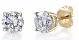 0.37CT H/ I1 NATURAL DIAMONDS STUD EARRINGS14K GOLD  ROUND CUT 3.5MM Push Back