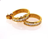1 CT G-H /VS2 Guinness Hoop Diamond Earrings14k Yellow Gold Round Cut Brilliant
