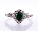 1.36 CT Fancy Green Color Diamond Engagement Ring GIA Certified Natural Pear Cut