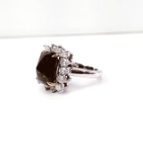 Natural Radiant Natural Fancy Black Color Diamond Engagement Ring 6.00 CTW