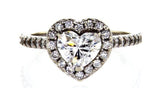 Heart Shape Cut Diamond Ring 1.37 CT G /SI2 14K White Gold GIA Certified Natural