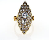 Antique Vintage Estate Diamond Ring 14k Yellow Gold Unique Design 2.50 CTW G VS1