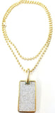 Gold Bar 14K Yellow Gold Princess Cut Diamonds Tag Pendant Necklace 14.50 CTW