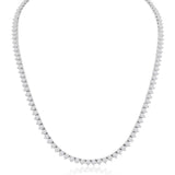 Beautiful 16 CT F/ VS2 Natural Diamond Tennis Necklace Certified 14k White Gold