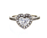 Heart Shape Cut Diamond Ring 1.37 CT G /SI2 14K White Gold GIA Certified Natural