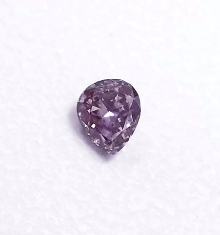 Fancy Purple Color Loose Diamond 0.23 CT GIA Certified Natural Gem Pear Cut