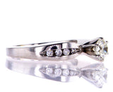 Natural Genuine Round Cut 14k White Gold Diamond Engagement Ring 0.86 CTW G I1