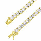 11 CT G-H SI1 14k Yellow Gold Natural Diamond Tennis Necklace Certified 4.75MM