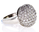 Cocktail Diamonds Ring14k White Gold Round Brilliant  3.50 CTW F-G Color VS2