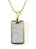 Gold Bar 14K Yellow Gold Princess Cut Diamonds Tag Pendant Necklace 14.50 CTW