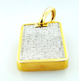 Gold Bar 14K Yellow Gold Princess Cut Diamonds Tag Pendant Necklace 14.50 CTW