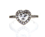 Heart Shape Cut Diamond Ring 1.37 CT G /SI2 14K White Gold GIA Certified Natural