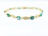 2.50CT Bracelet 18k Yellow Gold Certified Natural Beryl Green Emerald Diamonds