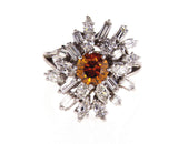 GIA Certified 100% Natural Rare Fancy ORANGE Round Cut Diamond Ring 3.66 CT